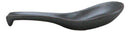 Pack of 6 Black Tetsu Kesho Ceramic Asian Soup Spoons With Hook Ends 5.75"L