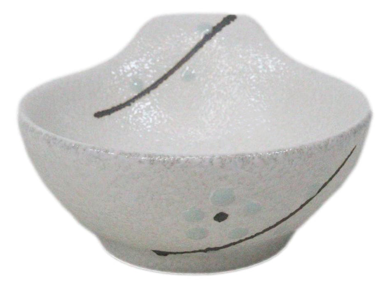 Pack Of 5 Yukino Hana Ceramic Ponzu Sauce Soup Shallow Bowls With Handle 5oz