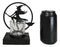 Wicca Grand High Witch Riding On Broomstick Coated Metal Votive Candle Holder