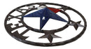 Western Patriotic Lone Star State Texas With Mini Stars Metal Wall Circle Sign