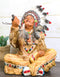 Tribal Indian Tribal Chief With Headdress Roach Smoking Peace Pipe Figurine