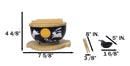 Yellow Moon White Rabbit Donburi Ramen Bowl With Lid Trivet Spoon Chopsticks Set