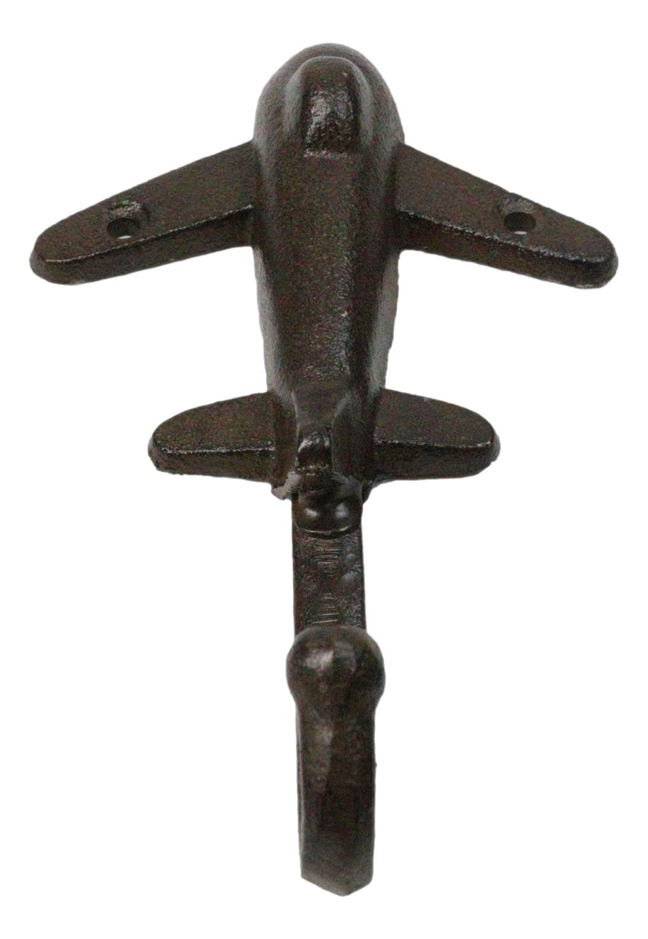 Pack of 2 Cast Iron Aeronautical Pilot Airplane Plane Air Craft Wall Hooks 6"H - Ebros Gift