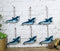 Set Of 6 Nautical Blue Dolphins Ocean Marine Wall Hanging Decor Tree Ornaments