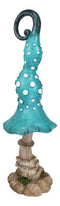 Enchanted Fairy Garden Blue Spotted Crooked Toadstool Mushroom Figurine 17"H