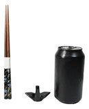 5 Pairs Of Red Black Japanese Cranes Ceramic Rests With Wooden Chopsticks Set