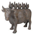 Rustic Vintage Farmhouse Chickens Hens Marching On Holstein Cow Back Figurine