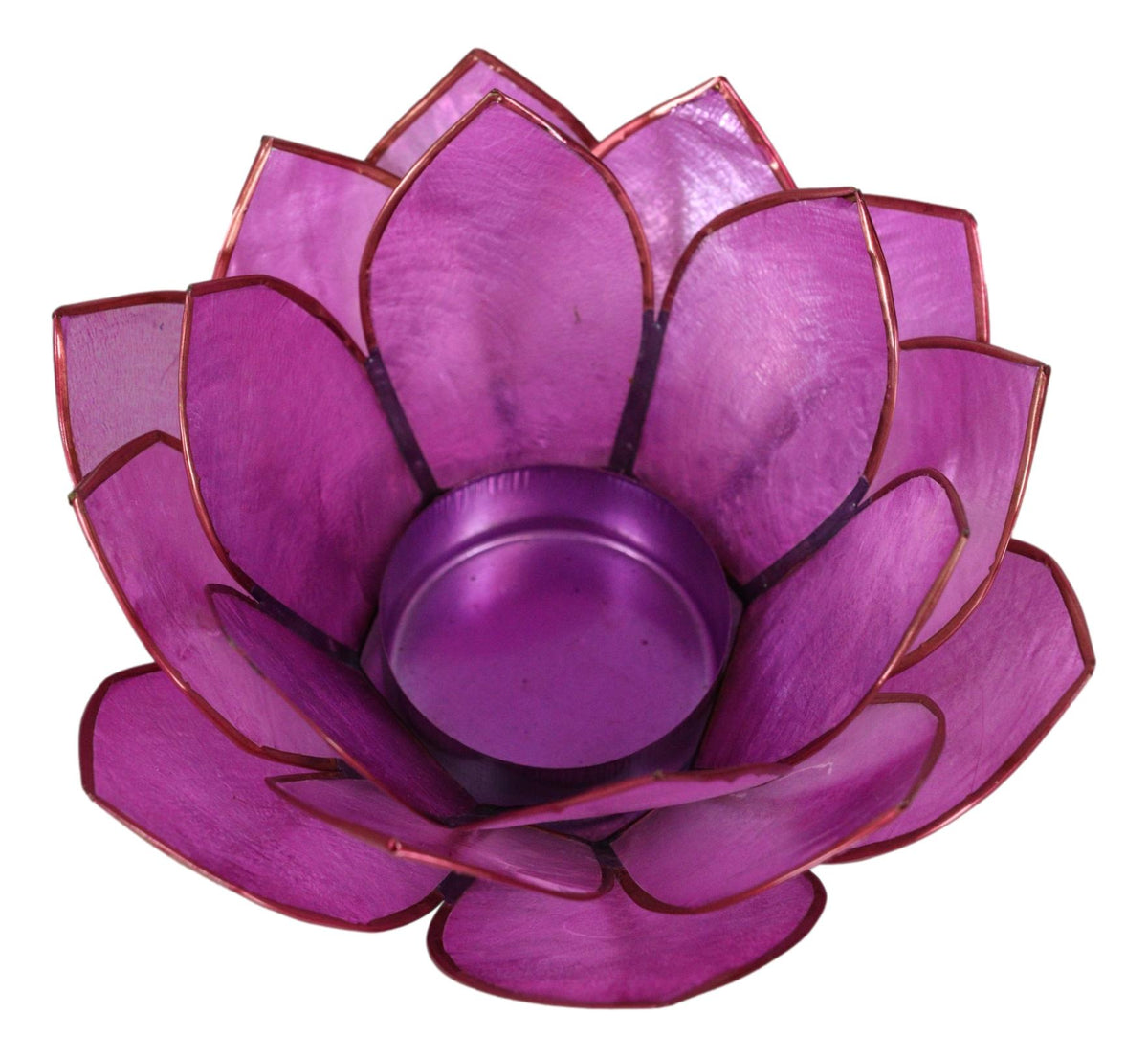 Ebros Seashells Lotus Flower Votive Tea Light Candle Holder 4.25"D (Coral Pink)