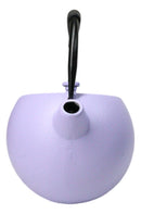 Pastel Purple Minimalist Tilted Round Cast Iron Teapot 28oz Tea Pot With Handle