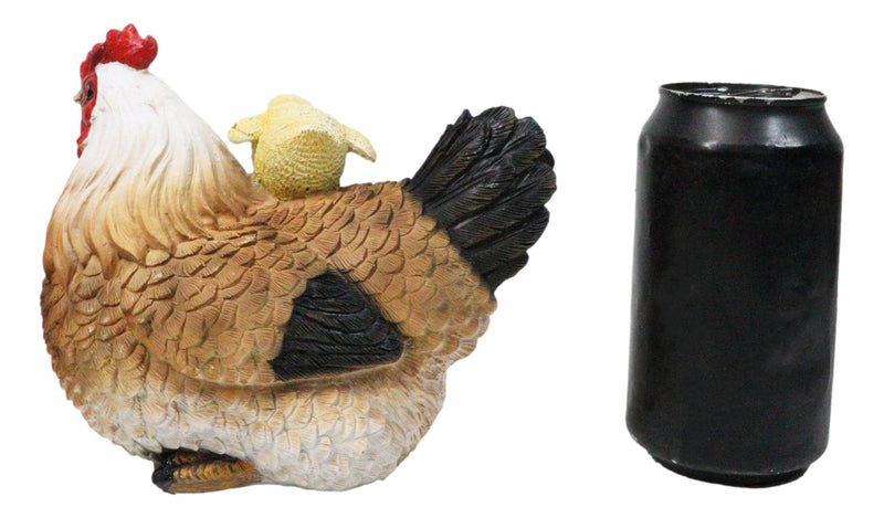 Rustic Farmhouse Chicken Mother Hen with Adorable Chicks Animal Family Figurine