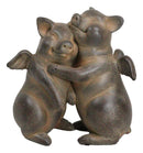 Rustic Country Hog Heavens Whimsical Angel Winged Pig Couple Dancing Figurine