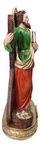 Apostle Disciple Of Jesus Saint Andrew With Saltire Cross Figurine 12" Series