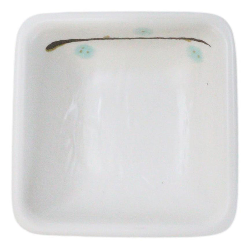 Pack Of 6 Square Yukino Hana Snowflakes Melamine Condiments Dipping Sauce Dishes