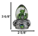 Speak No Evil Green Wyrmling Dragon In Colorful LED Acrylic Glass Egg Figurine