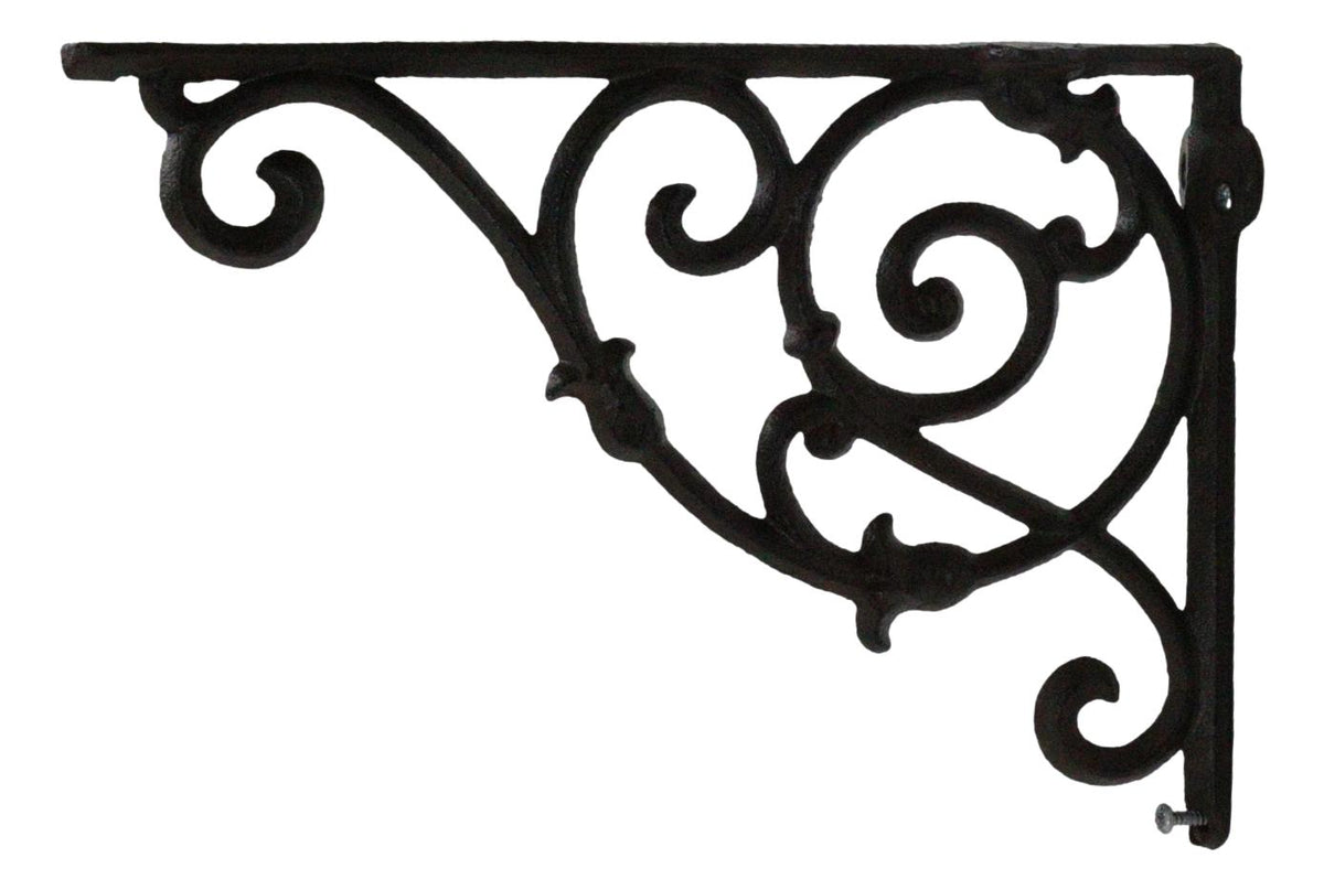 Pack of 2 Vintage Classic Rust Finish Wrought Iron Victorian Scroll Wall Hooks