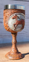 Trail Of Painted Ponies Carved In History Floral Patterns Horse Wine Goblet