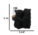 Rustic Forest Black Bear Couple Glass Salt and Pepper Shakers Holder Figurine