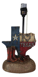 Rustic Western Patriotic I Heart Texas State Map With Cowgirl Boots Table Lamp