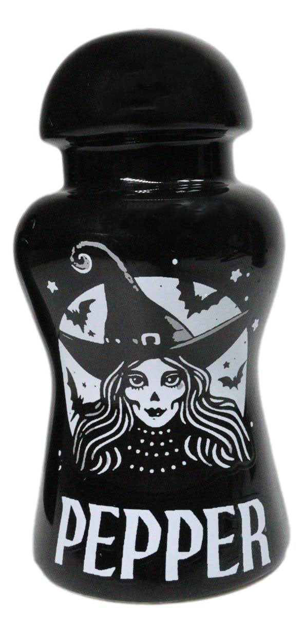 Wicca Black Magic Grand High Witch Apothecary Ceramic Salt Pepper Shakers Set
