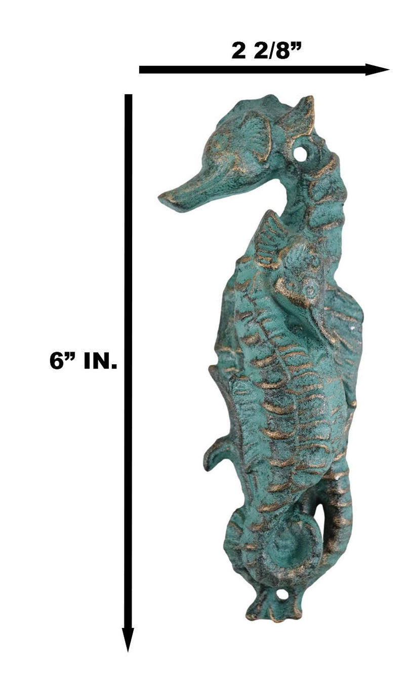 Cast Iron Verdigris Finish Sea Horse Door Knocker Cast Iron Verdigris Finish Sea Horse Door Knocker
