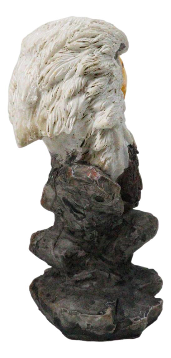 American Patriotism Majestic Royal Bald Eagle Head Bust On Rocks Figurine 4.5"H