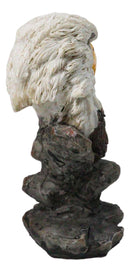 American Patriotism Majestic Royal Bald Eagle Head Bust On Rocks Figurine 4.5"H