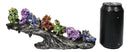 Colorful Metallic Dragon Wyrmlings On Sloped Bridge Cliff Rock Decor Figurine
