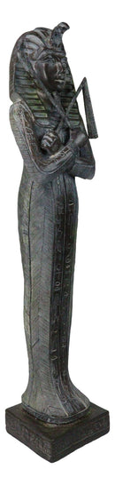Ancient Egyptian Pharaoh Sarcophagus Mummy With Crook and Flail Figurine 16"H