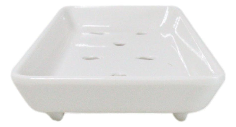 Pack Of 12 White Neta Zara Sushi Case Sashimi Plates With Drip Holes 8" By 3.75"