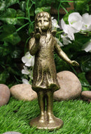 Cast Iron Rustic Enchanted Fantasy Girl Fairy Pixie Faerie With Bird Figurine
