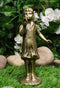 Cast Iron Rustic Enchanted Fantasy Girl Fairy Pixie Faerie With Bird Figurine