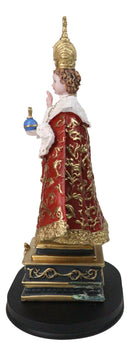 Roman Catholic Orthodox Infant of Prague Sculpture 12.5"H With Brass Name Plate