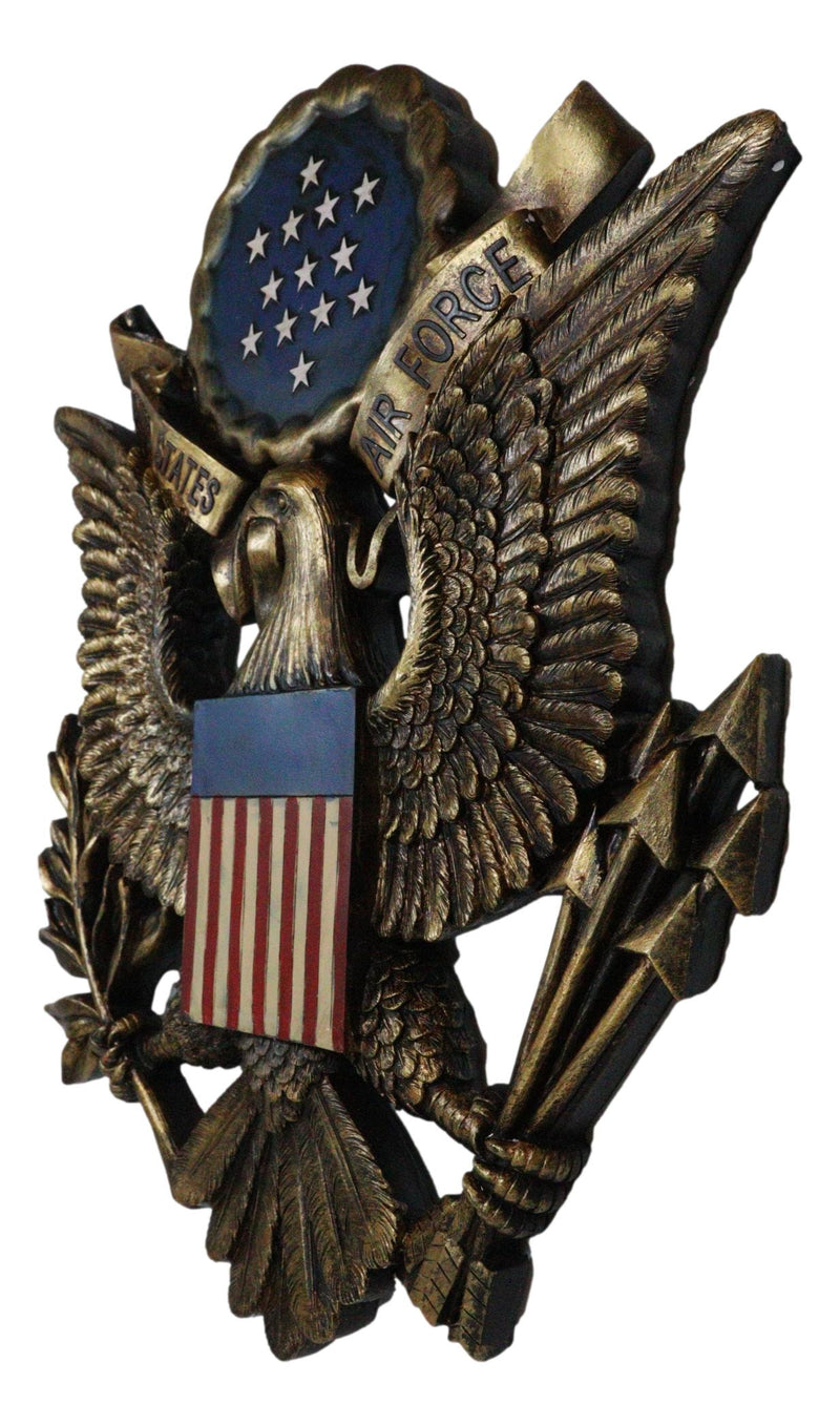 United States Air Force Emblem American Flags And Bald Eagle Wall Decor Plaque