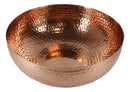 Large 13.75"D Round Hammered Iron Metal Serving Or Mixing Bowl Copper Finish