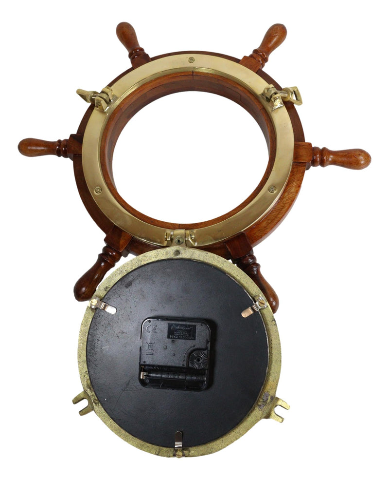 PORTHOLE CLOCK- PAPERWEIGHT, GOLD