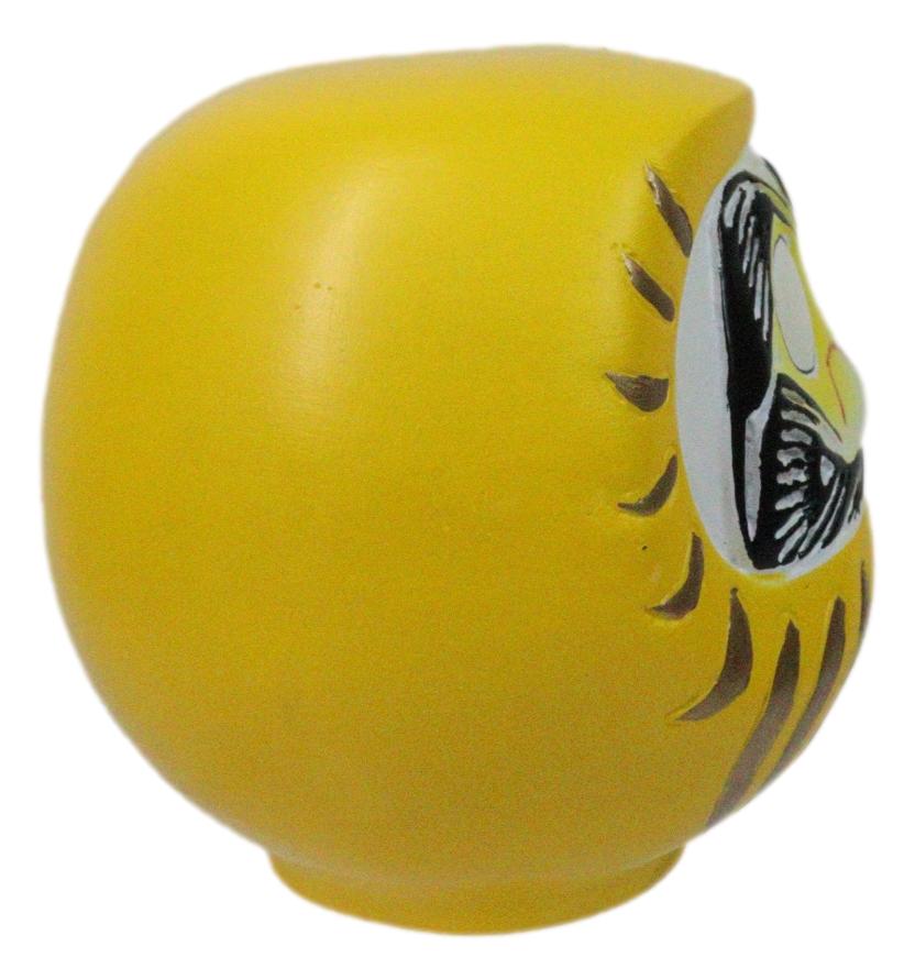Yellow Talisman of Protection Japanese Zen Daruma Figurine With Unpainted Eyes