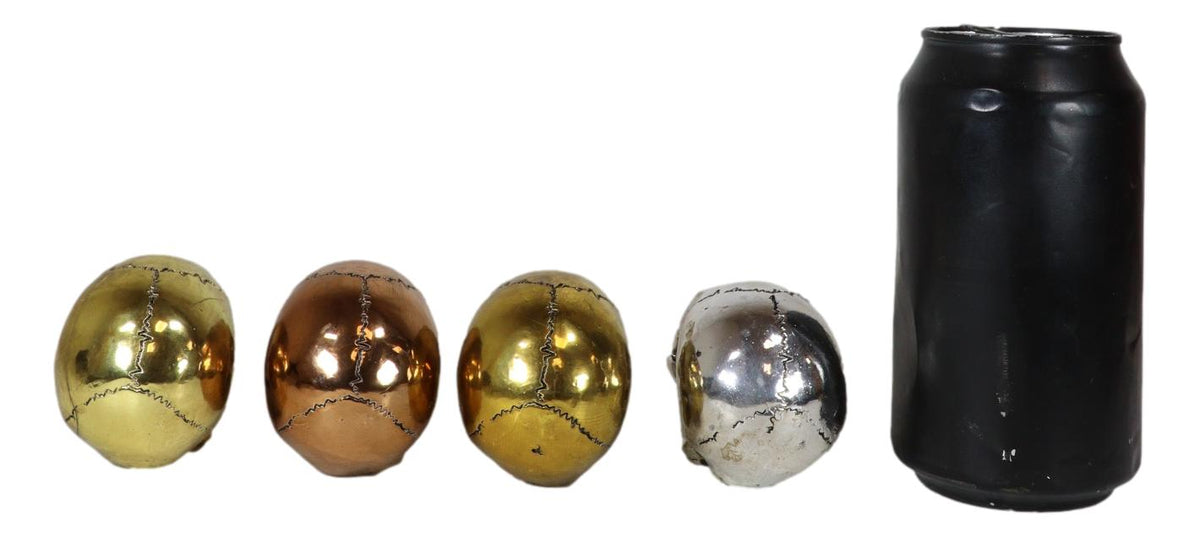 Pirate's Loot Metallic Silver Gold Brass And Copper Tone Skulls Mini Figurines