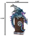 Spell Caster Metallic Ocean Dragon Perching On Necromancy Skull Books Figurine