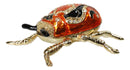 Orange Ladybird Beetle Ladybug Pewter Austrian Crystals Trinket Jewelry Box