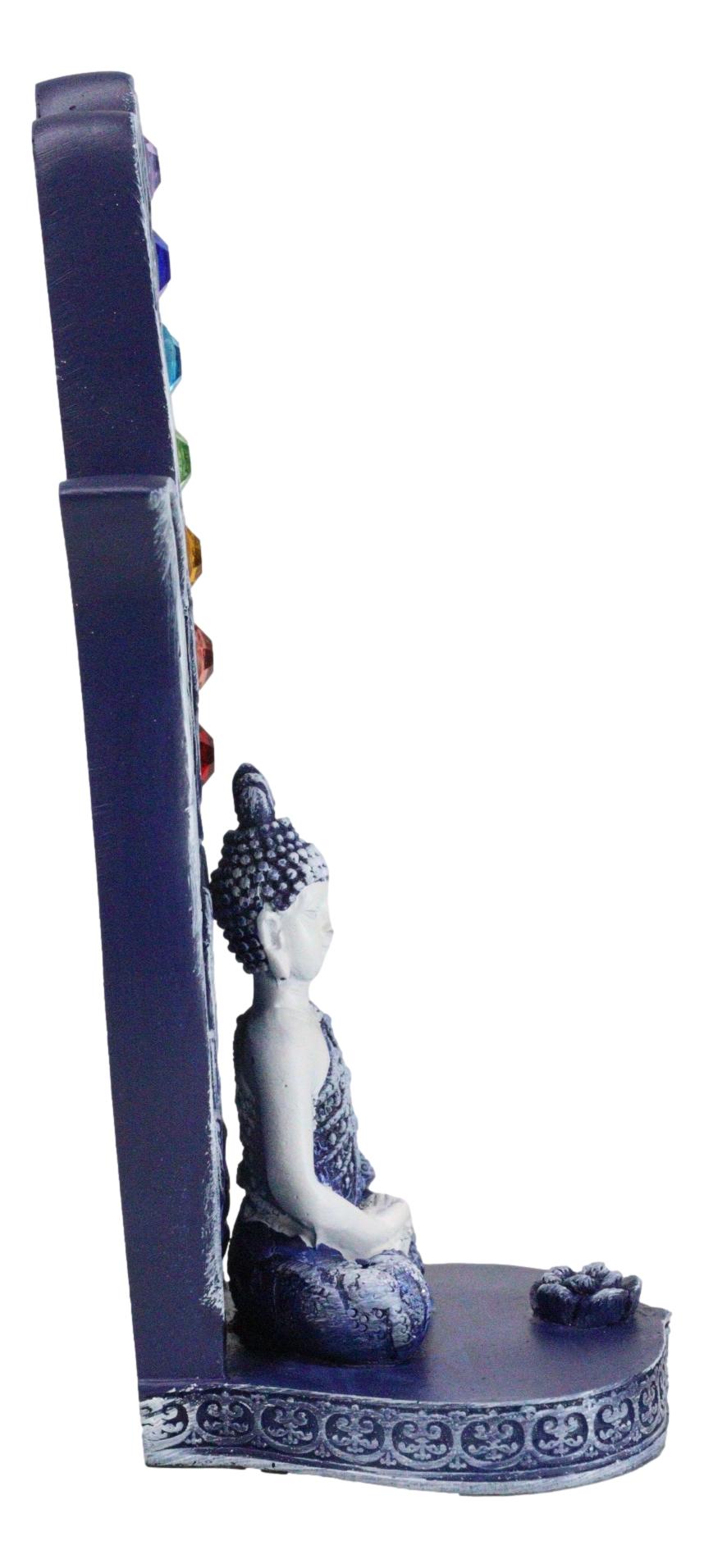Blue Nirvana Hamsa Palm Buddha Rainbow Chakra Stones Incense Holder Figurine