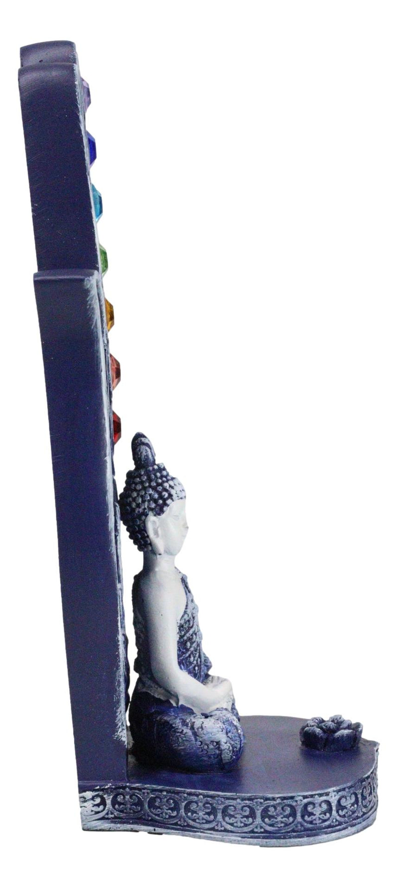 Blue Nirvana Hamsa Palm Buddha Rainbow Chakra Stones Incense Holder Figurine