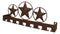 Rustic Western Triple Lone Star Circles Metal Wall Key Hooks Decor Plaque