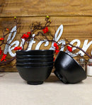 Pack Of 6 Black Silk Melamine Rice Miso Soup Salad Fruit Small Bowls 15oz