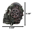 Steampunk Diesel Punk Machina Android Gearwork Robotic Cyborg Skull Figurine