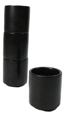 Set of 4 Kokuyo Black Minimalist Porcelain 1.25oz Ochoko Yuzu Sake Cups