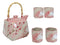 Pink Sakura Cherry Blossoms With Rabbit Hexagonal Teapot With 4 Tea Cups Set