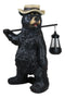Ebros Rustic Forest Black Bear Outdoor Hiking Figurine W/ Solar LED Light Lantern Lamp