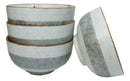 Set Of 4 Made In Japan Ceramic Soushun Sakura Blue Plum Medium Tayo Bowls 21oz