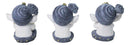 Set of 3 White Blue And Gold Turban See Hear Speak No Evil Ganesha Figurines