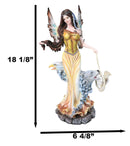 Large Tribal Native Indian Fairy Dreamcatcher with Eagle and Wolf Figurine 18"H